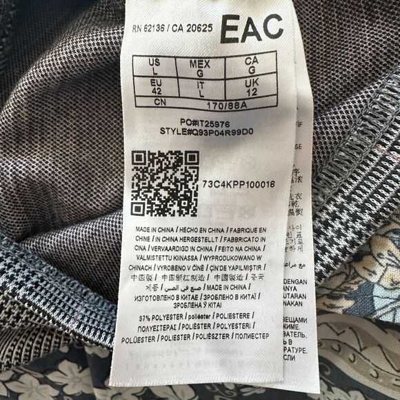 Guess Los Angeles Houndstooth w/ White Yellow Racer Stripe Crop Top - Women L - Picture 6 of 6